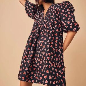 The Jenkins Hunter Bell hearts mini dress-Small